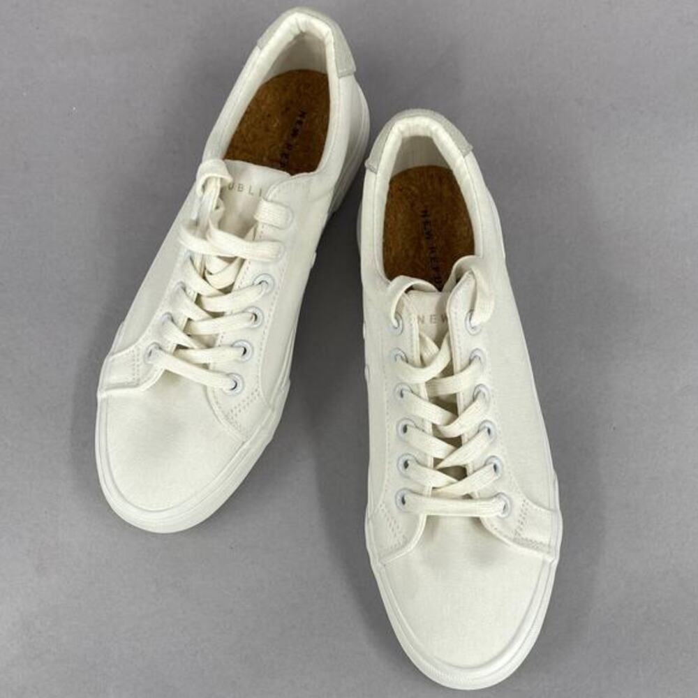 New Republic Madison Canvas Sneakers Women 8 Triple White Excellent Low‎ Top